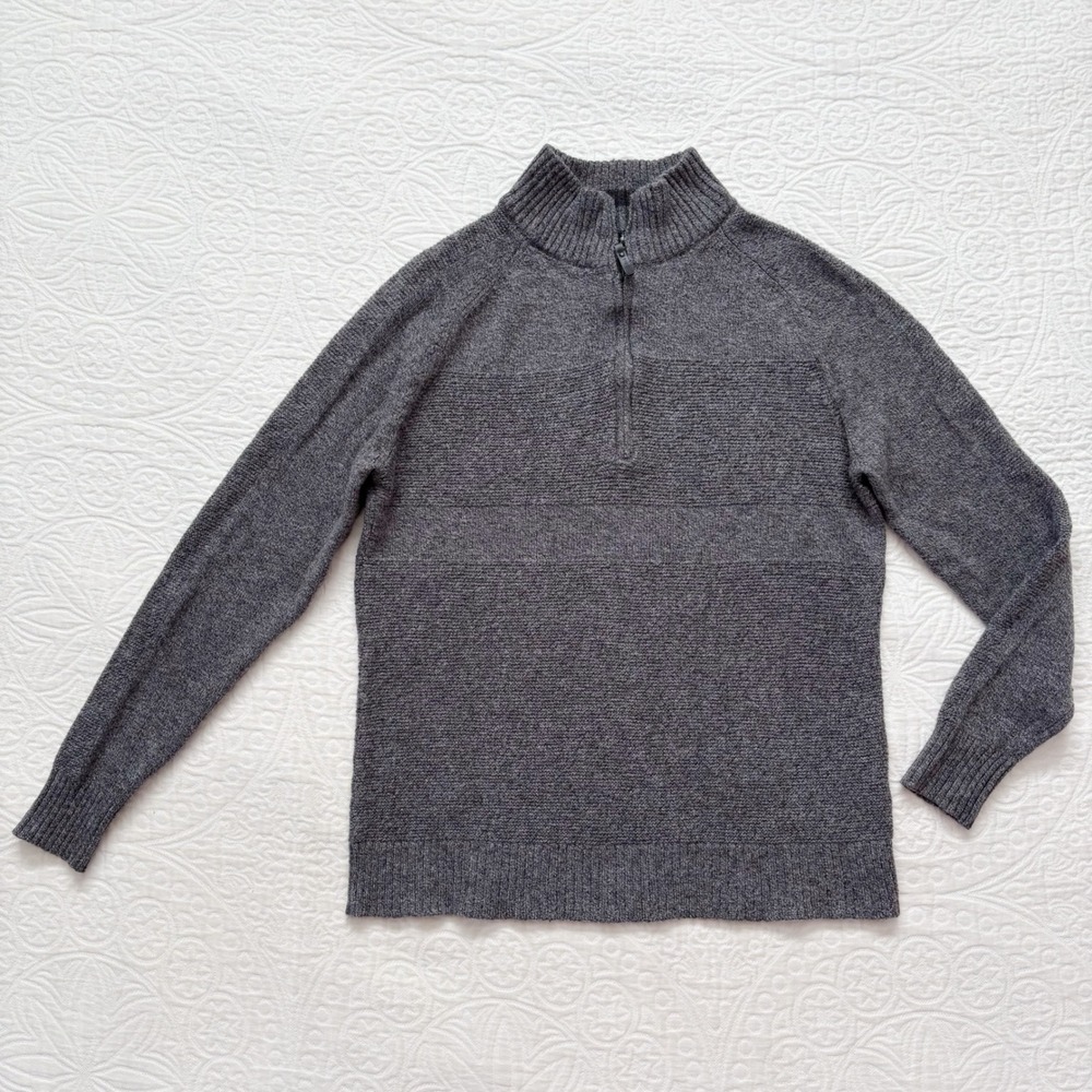 Smartwool Men's Ripple Ridge 1/2 Zip‎ Sweater, Charcoal Heather